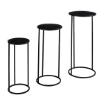 Metal tables round set of 3 - Material: powder coated -...