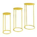 Metal tables round set of 3 - Material: powder coated -...