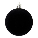Weihnachtskugel, beflockt  Abmessung: Ø 10cm Farbe: schwarz