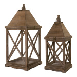 Lanternes en bois XXL lot de 2 emboitable Color: nature...