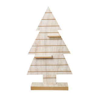 Arbre en bois avec étagères avec support Color: nature Size: 60x34x11cm