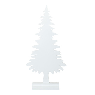 Arbre en bois contour forme de sapin avec support Color: blanc Size: 60x30x8cm