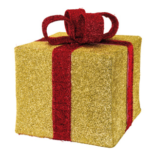 Gift box foldable frame - Material: cover made of polyester - Color: gold/red - Size: 30x30x25cm
