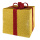 Geschenkbox klappbarer Rahmen, Bezug aus Polyester, mit Hänger     Groesse:40x40x35cm    Farbe:gold/rot