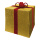 Geschenkbox klappbarer Rahmen, Bezug aus Polyester, mit Hänger     Groesse:50x50x45cm    Farbe:gold/rot