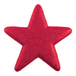 Star, glittered, with hanger, made of styrofoam, Size:;Ø...
