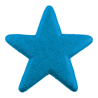 Stern beglittert, mit Hänger, aus Styropor     Groesse:Ø 25cm    Farbe:blau