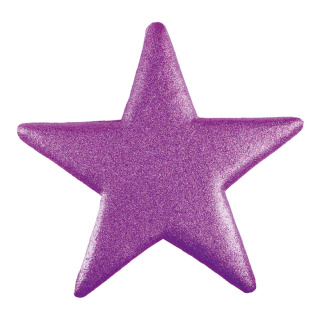 Star glittered with hanger - Material: made of styrofoam - Color: violet - Size: Ø 40cm