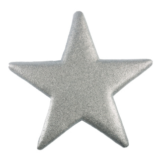 Stern beglittert, mit Hänger, aus Styropor     Groesse:Ø 50cm    Farbe:silber