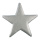 Stern beglittert, mit Hänger, aus Styropor     Groesse:Ø 50cm    Farbe:silber