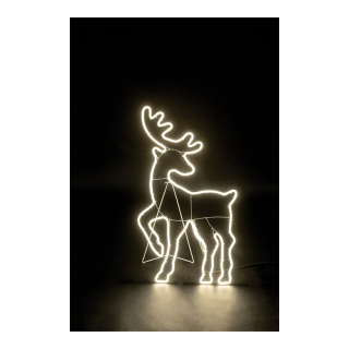 Neon-shape "Reindeer" 120 LEDs 230V - Material: IP44 plug for outside use - Color: transparent/warm white - Size: 97x58cm