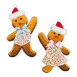 Gingerbread pair, with hanger,  Size:;H=33cm...