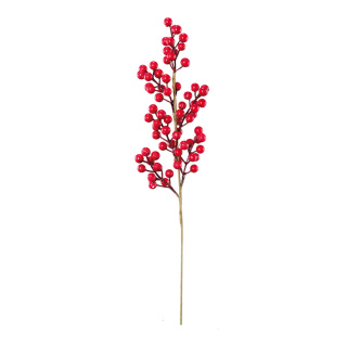 Berry twig with large berries - Material: made of styrofoam - Color: red - Size: 60cm