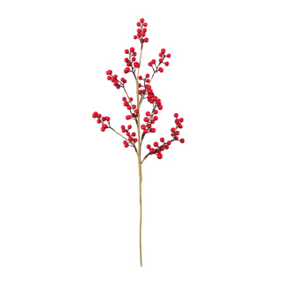Beerenzweig mit kleinen Beeren, aus Styropor Größe:60cm,  Farbe: rot