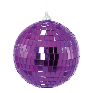 Mirror ball made of styrofoam - Material: with mirror plates - Color: violet - Size: Ø8cm