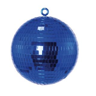 Mirror ball made of styrofoam - Material: with mirror plates - Color: blue - Size: Ø20cm