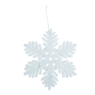 Flocon de neige avec cintre en mousse Color: blanc Size: Ø 21cm