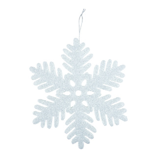 Schneeflocke mit Hänger, aus Schaumstoff     Groesse:Ø 26cm    Farbe:weiß