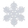 Schneeflocke beglittert, mit Hänger, aus Kunststoff     Groesse:Ø 10cm    Farbe:weiß