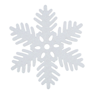 Schneeflocke beglittert, mit Hänger Größe:Ø 27cm,  Farbe: weiß