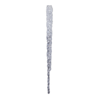 Eiszapfen beglittert, mit Hänger     Groesse:40cm    Farbe:transparent/silber