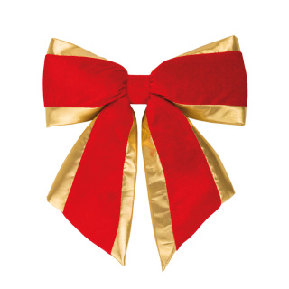 Velvet bow with golden edge - Material:  - Color: red/gold - Size: 30x40cm