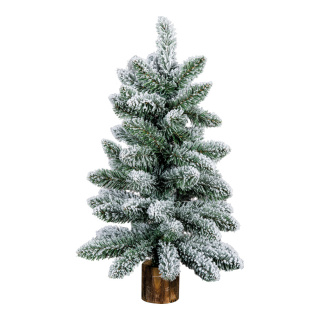 Noble fir with wooden foot - Material: 76 tips - Color: green/white - Size: 60cm