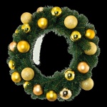 Pine wreath decorated w. different kinds of baubles -...