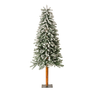 Pine tree slim with metal foot - Material: snowed 604 tips - Color: green/white - Size: 150cm X Ø60cm