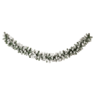 Noble fir garland snowed with 200 tips - Material:  - Color: green/white - Size: 270cm X Ø 25cm