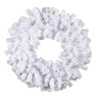 Noble fir wreath with 300 tips - Material: flame retardant - Color: white - Size: Ø 90cm
