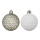 Boules de verre avec coupe diamant et cintre en cuir artificiel assorti en 2 couleurs Color: blanc/gris Size: Ø 8cm