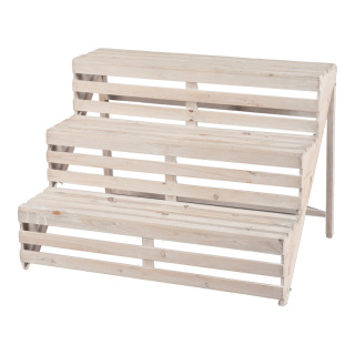 Wooden stair 3 steps - Material: for decoration purposes only - Color: white - Size: 65x53cm