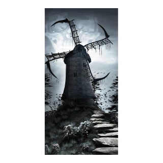 Motivdruck »Windmill of death« Stoff Abmessung: 180x90cm Farbe: grau/schwarz #