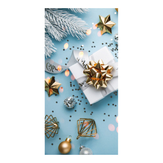 Banner "Gift" paper - Material:  - Color: blue/white - Size: 180x90cm