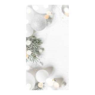 Motivdruck "Weihnachten Weiss", Stoff, Größe: 180x90cm Farbe: weiß/grün   #