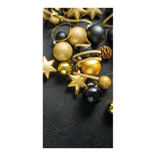 Banner "Christmas black" fabric - Material:  - Color: black/gold - Size: 180x90cm