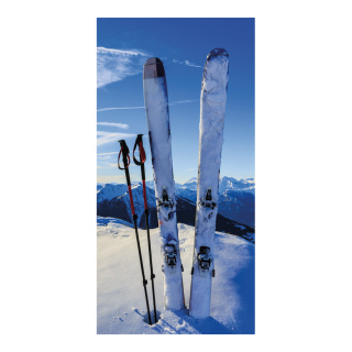 Motif imprimé "Ski de montagne" tissu  Color: bleu/blanc Size: 180x90cm