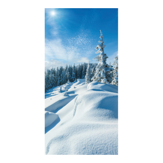 Banner "Snow idyll" fabric - Material:  - Color: blue/white - Size: 180x90cm