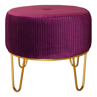 Velvet chair 4-legged - Material:  - Color: purple/gold - Size: 50x50x41cm