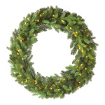 Noble fir wreath with 100 LEDs for outdoor use IP44 plug...