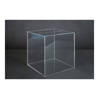 Acrylic raffle box with removable backside - Material:  - Color: transparent - Size: 30x30x30cm