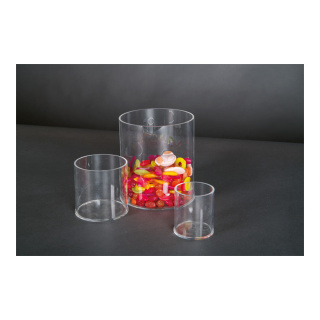 Acrylic cylinder top side open - Material:  - Color: transparent - Size: 15x15x17cm
