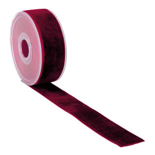 Velvet ribbon  - Material:  - Color: bordeaux - Size: L: 95m X B: 38mm