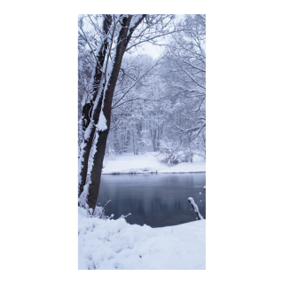 Banner "Winter in the Park" fabric - Material:  - Color: blue/white - Size: 180x90cm