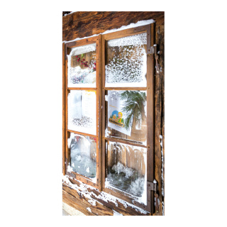 Motivdruck "Hüttenfenster", Papier, Größe: 180x90cm Farbe: natur   #