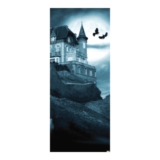 Banner "Creepy Castle" fabric - Material:  - Color: grey/white - Size: 180x90cm
