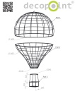 Air Balloon - Heißluftballon XL-Dekoration mit Stoff überzogen   Info: SCHWER ENTFLAMMBAR