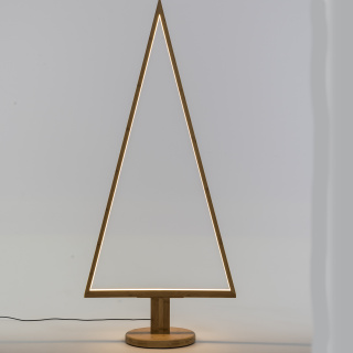 Holzbaum mit Ständer und LED Licht  H145cm aus Holz mit warmweißem Licht