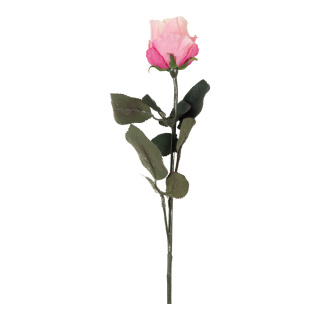 Rose artificielle   Color: rose fuchsia / crème Size: 37cm